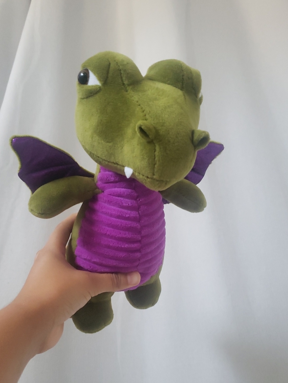VINTAGE RARE Wild Republic Green & Purple DRAGON Plush Toy
